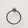 Chrome Silver and Black Towel Ring 18cm