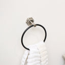 Chrome Silver and Black Towel Ring 18cm