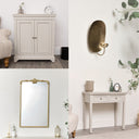 Country Dining Room Clearance Bundle - Sideboard, Console Table, Mirror and Pair of Gold Candle Sconces
