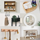 Country Hallway Clearance Bundle - Shoe Bench, Wall Cabinet, Mirror, Basket, Wall Hooks & Tray