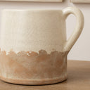 Cream &amp; Terracotta Glazed Jug Vase - 19cm x 15.5cm