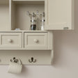 Cream Wall Mounted Cupboard with hooks - Lyon Range