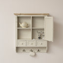 Cream Wall Mounted Cupboard with hooks - Lyon Range