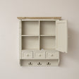 Cream Wall Mounted Cupboard with hooks - Lyon Range