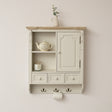 Cream Wall Mounted Cupboard with hooks - Lyon Range
