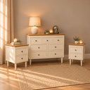 Cream &amp; Wooden 7 Drawer Chest of Drawers - Claudia Range