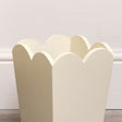 Cream Wooden Scalloped Edge Waste Paper Bin