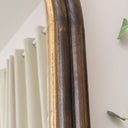 Dark Arched Wood &amp; Gold Framed Wall &amp; Leaner Mirror - 166cm x 70cm