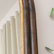 Dark Arched Wood &amp; Gold Framed Wall &amp; Leaner Mirror - 166cm x 70cm
