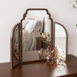 Dark Wood Arched Dressing Table Mirror - Georgian Range