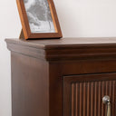 Dark Brown Wooden Reeded Chest of 3 Drawers, Dressing Table, Mirror Set &amp; Pair of Bedside Tables - Georgian Range