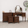 Dark Wood Reeded Chest of 3 Drawers, Dressing Table, Mirror Set & Pair of Bedside Tables - Georgian Range