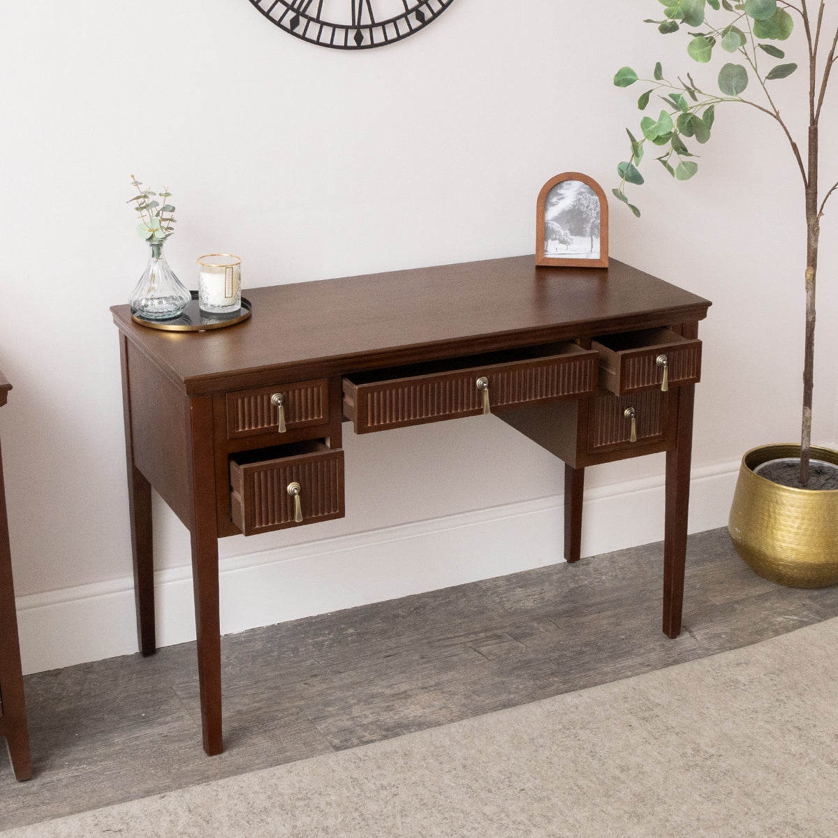 dark brown wood dressing table solid wood flip dressing table Black walnut dressing table small bedroom multifunctional Modern simple 80cm 31.5x16.5x31.5 inch / 80.4x42.2x80.5m /