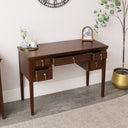 Dark Brown Wooden Reeded Dressing Table - Georgian Range