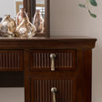 Dark Brown Wooden Reeded Dressing Table - Georgian Range