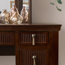 Dark Brown Wooden Reeded Dressing Table - Georgian Range