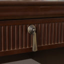 Dark Brown Wooden Reeded Dressing Table &amp; Mirror Set - Georgian Range