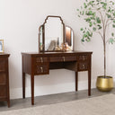 Dark Wood Reeded Dressing Table & Mirror Set - Georgian Range