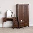 Dark Wood Reeded Wardrobe, Dressing Table, Mirror Set & Pair of Bedside Tables - Georgian Range