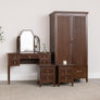 Dark Wood Reeded Wardrobe, Dressing Table, Mirror Set & Pair of Bedside Tables - Georgian Range