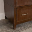 Dark Brown Wooden Reeded Wardrobe - Georgian Range