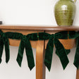 Dark Green Velvet Bow Christmas Garland Bunting - 200cm
