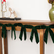 Dark Green Velvet Bow Christmas Garland Bunting - 200cm