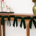 Dark Green Velvet Bow Christmas Garland Bunting - 200cm