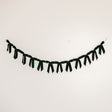 Dark Green Velvet Bow Christmas Garland Bunting - 200cm