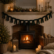 Dark Green Velvet Bow Christmas Garland Bunting - 200cm