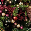 Dark Red &amp; Gold Glitter Bauble Ball Garland 1.8m