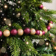 Dark Red &amp; Gold Glitter Bauble Ball Garland 1.8m