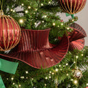 Dark Red Metallic Ruffle Christmas Tree Ribbon - 270cm (2.7m / 106.3')