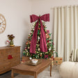Dark Red Metallic Ruffle Christmas Tree Ribbon - 270cm (2.7m / 106.3')