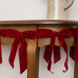 Dark Red Velvet Bow Christmas Garland Bunting - 200cm