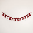 Dark Red Velvet Bow Christmas Garland Bunting - 200cm