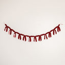 Dark Red Velvet Bow Christmas Garland Bunting - 200cm