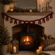 Dark Red Velvet Bow Christmas Garland Bunting - 200cm