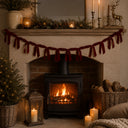 Dark Red Velvet Bow Christmas Garland Bunting - 200cm