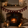 Dark Red Velvet Bow Christmas Garland Bunting - 200cm
