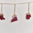 Dark Red &amp; White Winter Garland / Table Scatters - 120cm