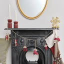 Dark Red & White Winter Garland / Table Scatters - 120cm (1.2m / 47.2')