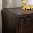 Dark Wood 2 Drawer Bedside Table - Kingsley Range