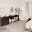 Dark Wood 2 Drawer Bedside Table - Kingsley Range