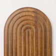 Dark Wood 2 Tier Arched Fluted Wall Shelf - 30cm x 60cm
