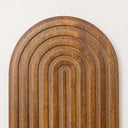 Dark Wood 2 Tier Arched Fluted Wall Shelf - 30cm x 60cm