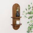 Dark Wood 2 Tier Arched Fluted Wall Shelf - 30cm x 60cm
