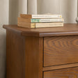 Dark Wood 3 Drawer Extra Wide Bedside Table - Ashwell Range