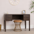 Dark Wood 4 Drawer Dressing Table & Stool Set - Kingsley Range