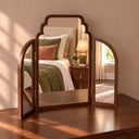 Dark Wood Arched Dressing Table Mirror - Georgian Range